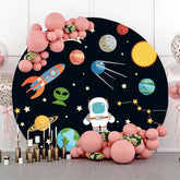 Planet Astronaut Raum Thema Kreis Hintergrund Abdeckung